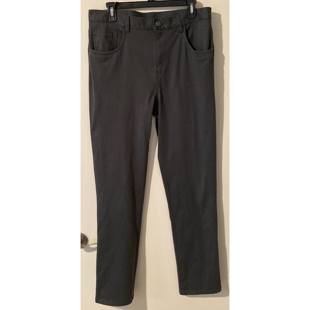 Hart Schaffner Marx Size 32x 32 Gray Pants Straight Fit Flat Front 100% Cotton